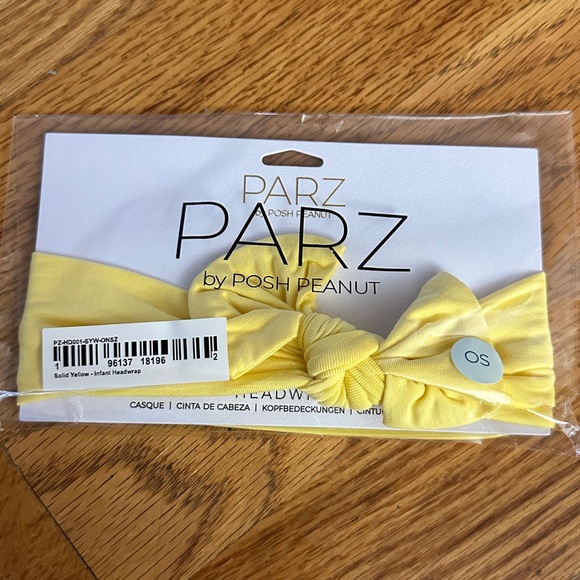 NEW Posh Peanut PARZ Bow Headband ”Solid Yellow” - Picture 1 of 2